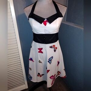 Retro style butterfly summer dress s/m